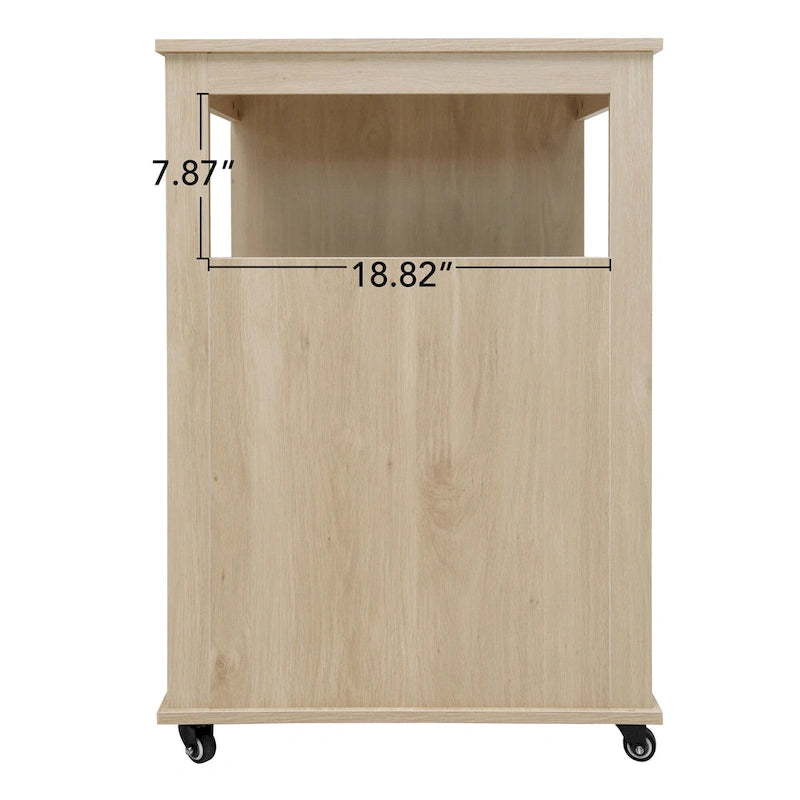 Rolling Kitchen Island with Drawer, Wine Rack & Lockable Casters