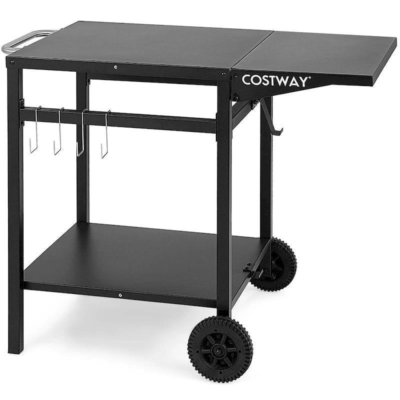 Double-Shelf Movable Dining Cart Table - Multifunctional Kitchen Worktable