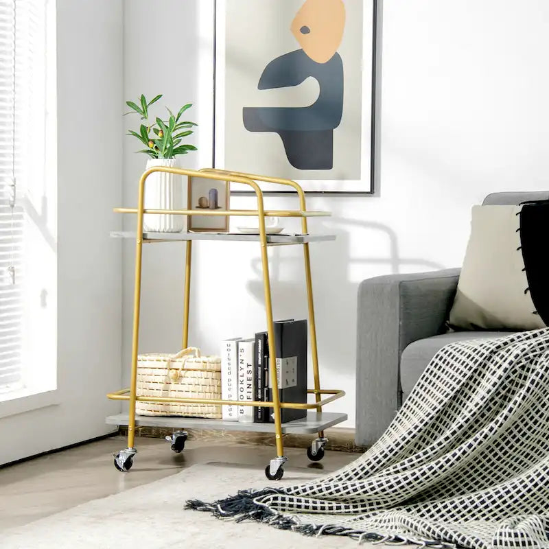 Serving Cart Utility Trolley on Wheels - Rolling Kitchen Rack