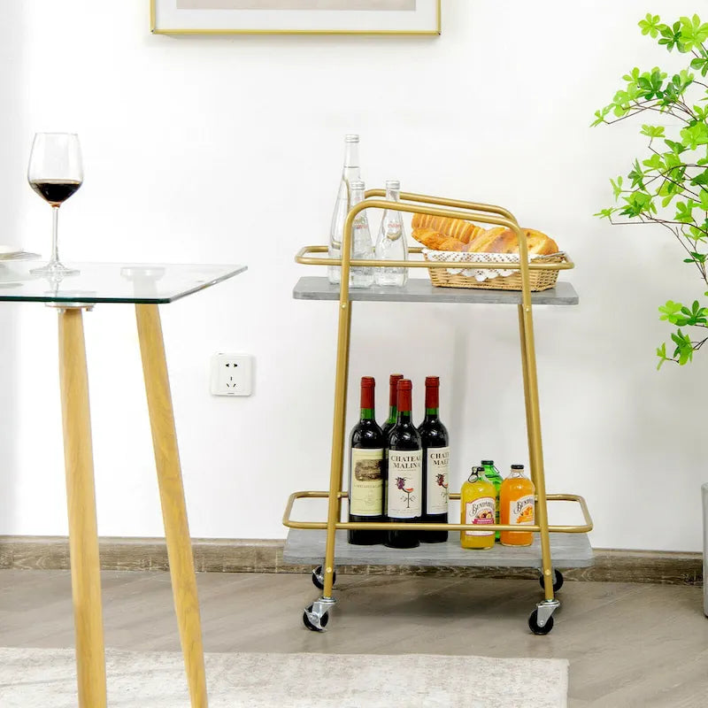 Serving Cart Utility Trolley on Wheels - Rolling Kitchen Rack