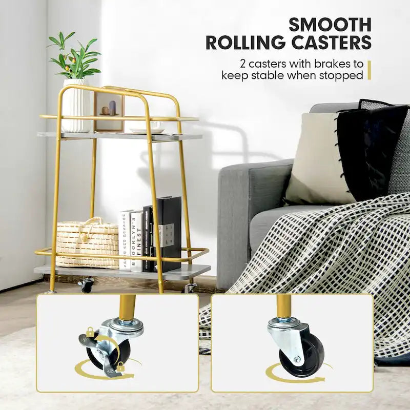 Serving Cart Utility Trolley on Wheels - Rolling Kitchen Rack