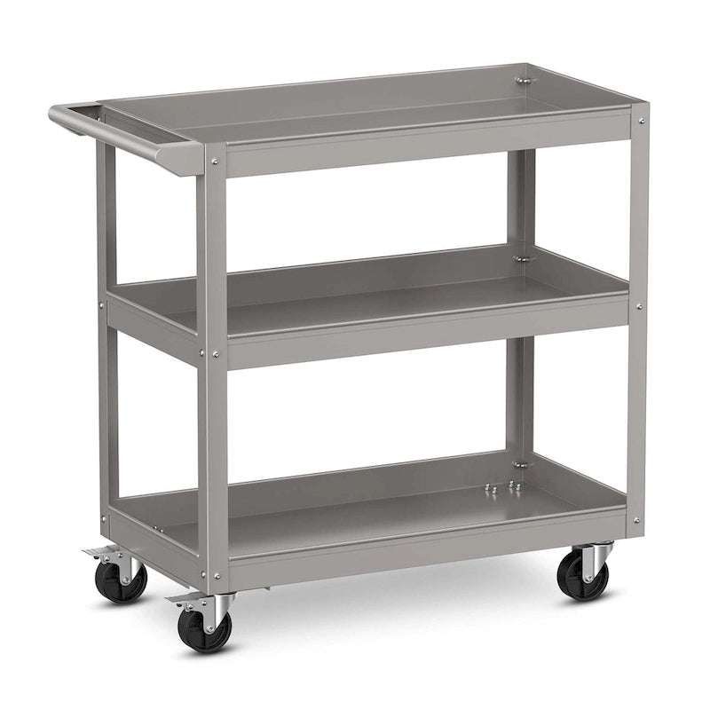 3-Tier Metal Utility Cart 400 lbs Storage Service Trolley