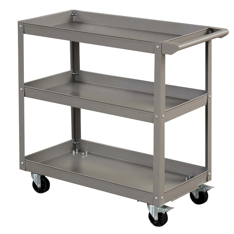 3-Tier Metal Utility Cart 400 lbs Storage Service Trolley