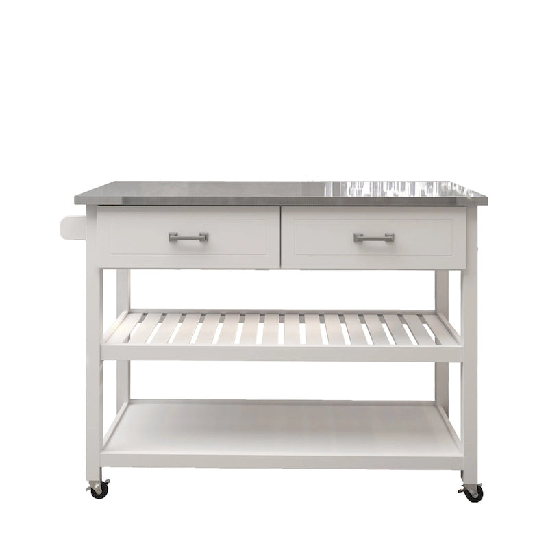 Stainless Steel Top Kitchen Cart with Two Drawers