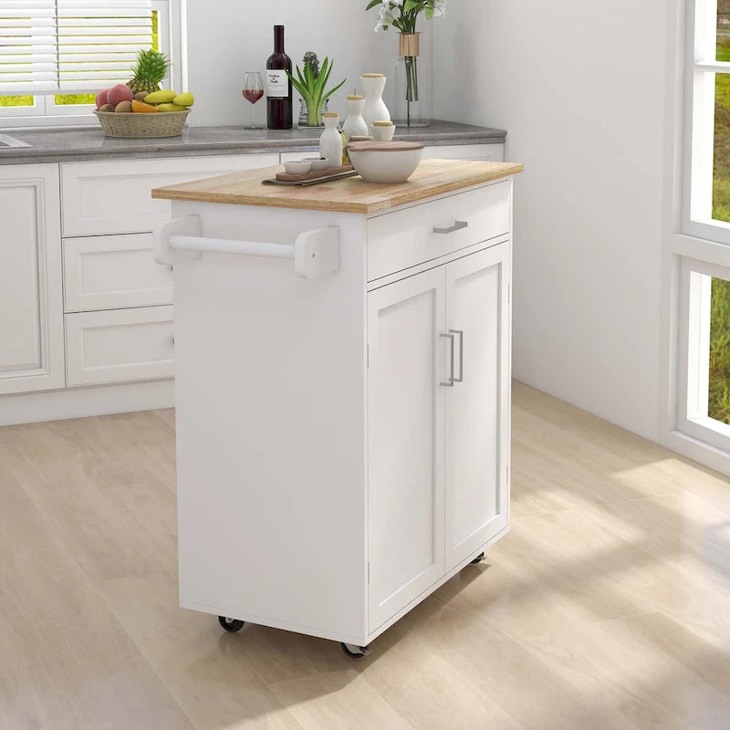 Rolling Kitchen Island Cart with Storage