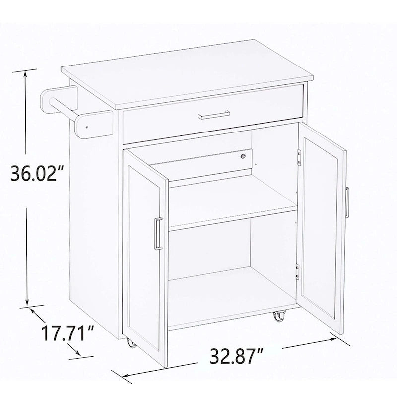 Rolling Kitchen Island Cart with Storage