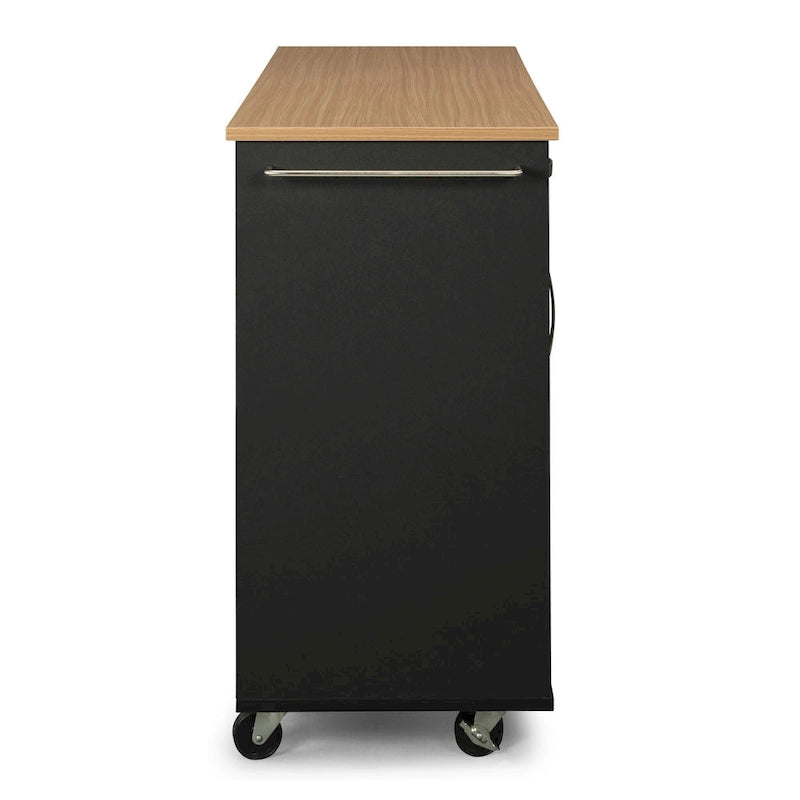 Black Wood Kitchen Cart - 51 x 19 x 36