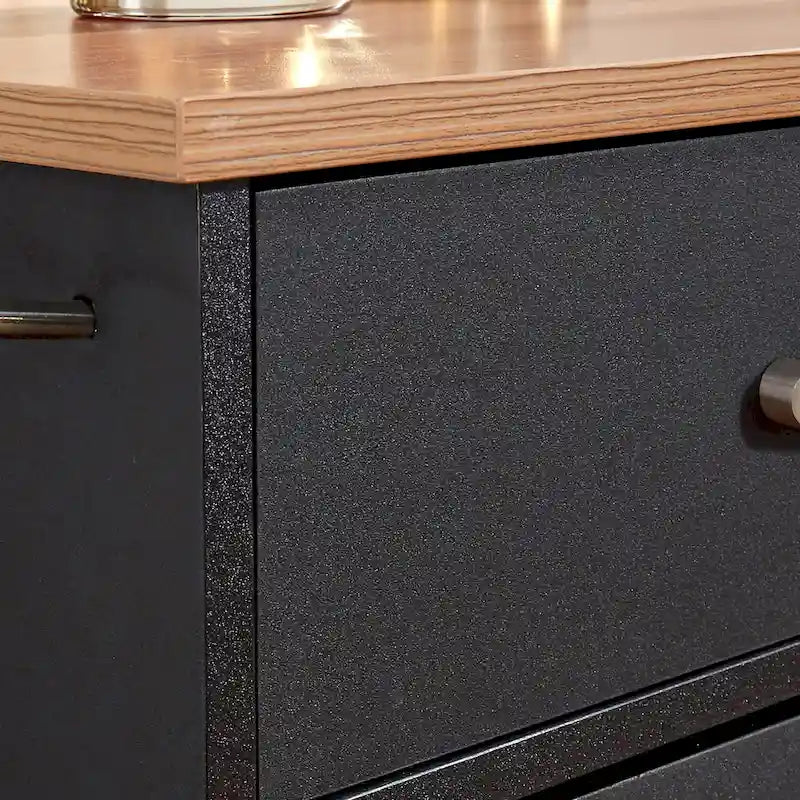 Black Wood Kitchen Cart - 51 x 19 x 36