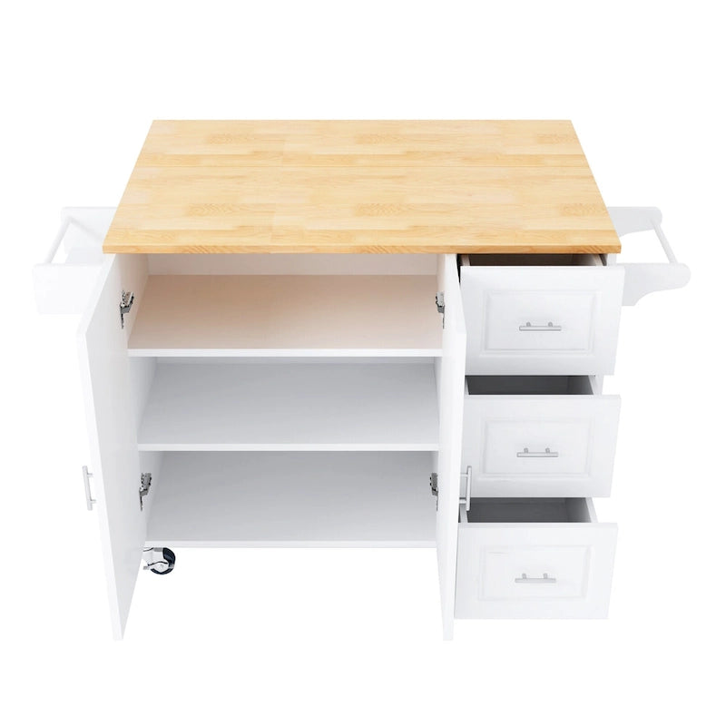 Rolling Kitchen Island Cart with Storage