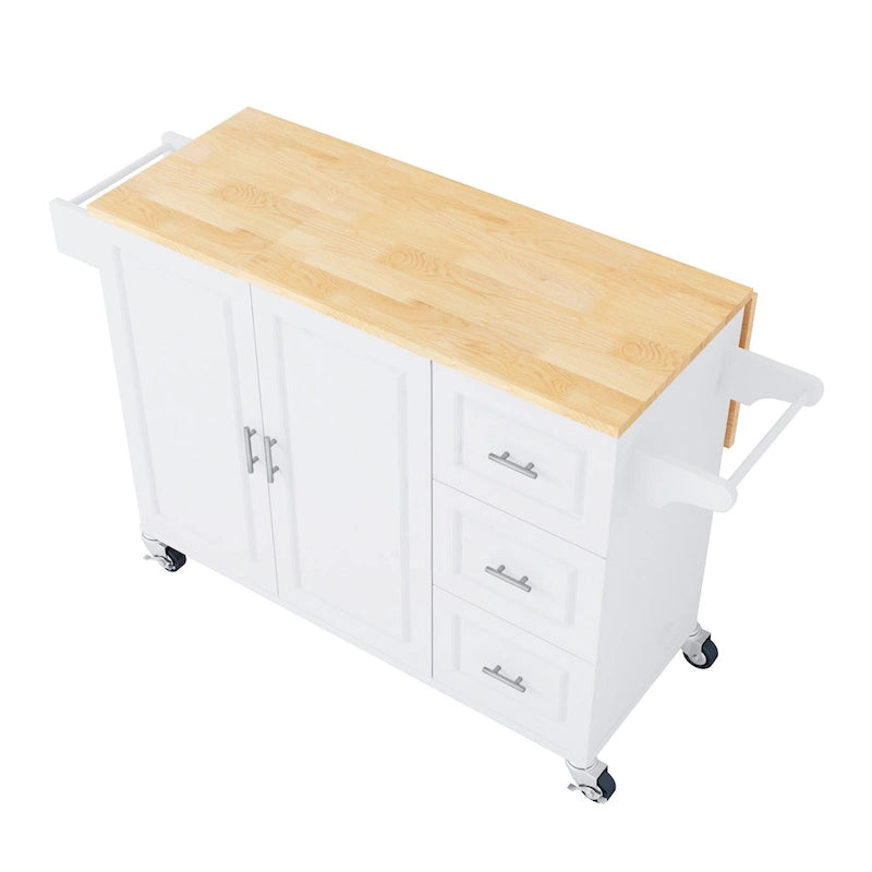 Rolling Kitchen Island Cart with Storage