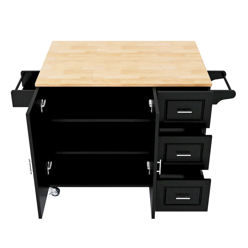 Rolling Kitchen Island Cart with Storage