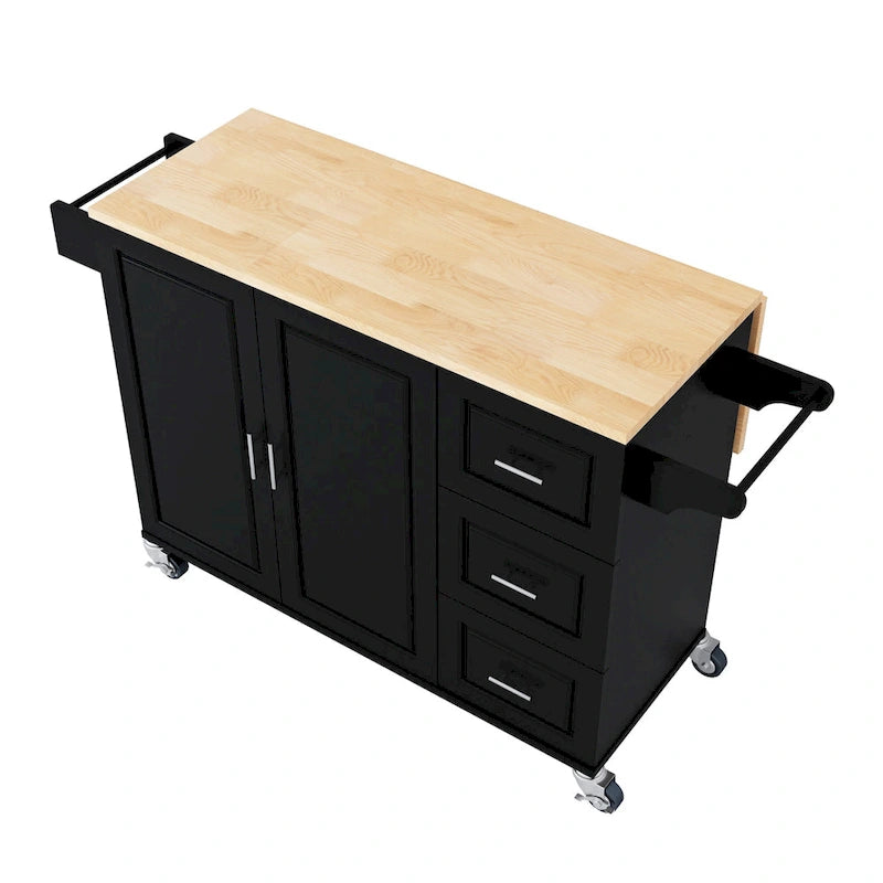 Rolling Kitchen Island Cart with Storage