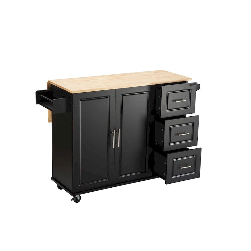 Rolling Kitchen Island Cart with Storage