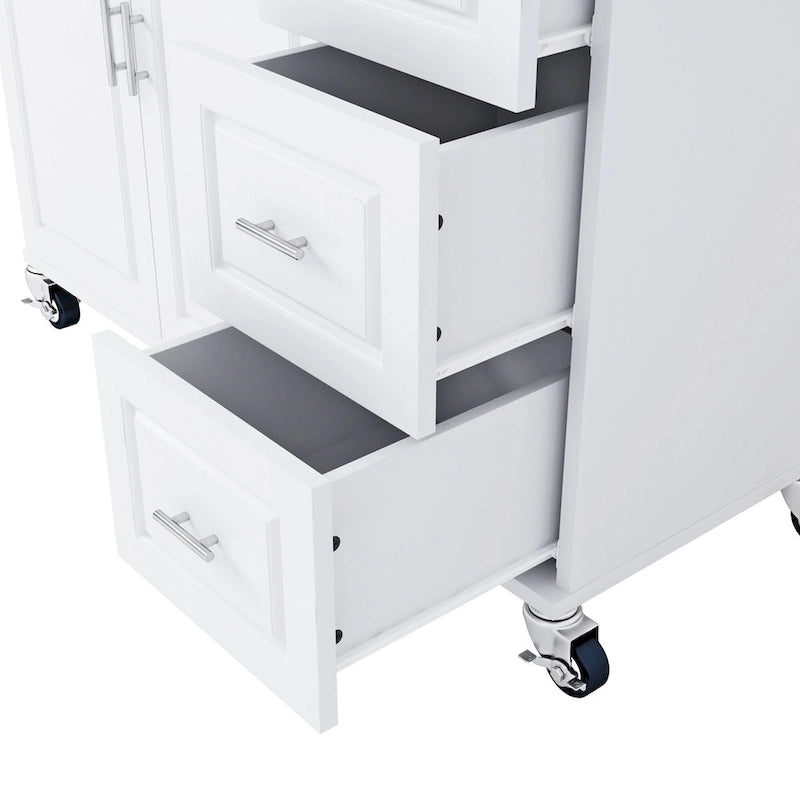 Rolling Kitchen Island Cart with Storage