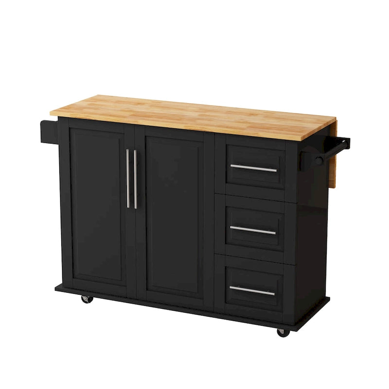Kitchen Island Cart with 2-Door Cabinet