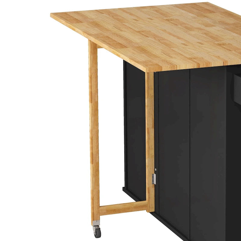 Kitchen Island Cart with 2-Door Cabinet