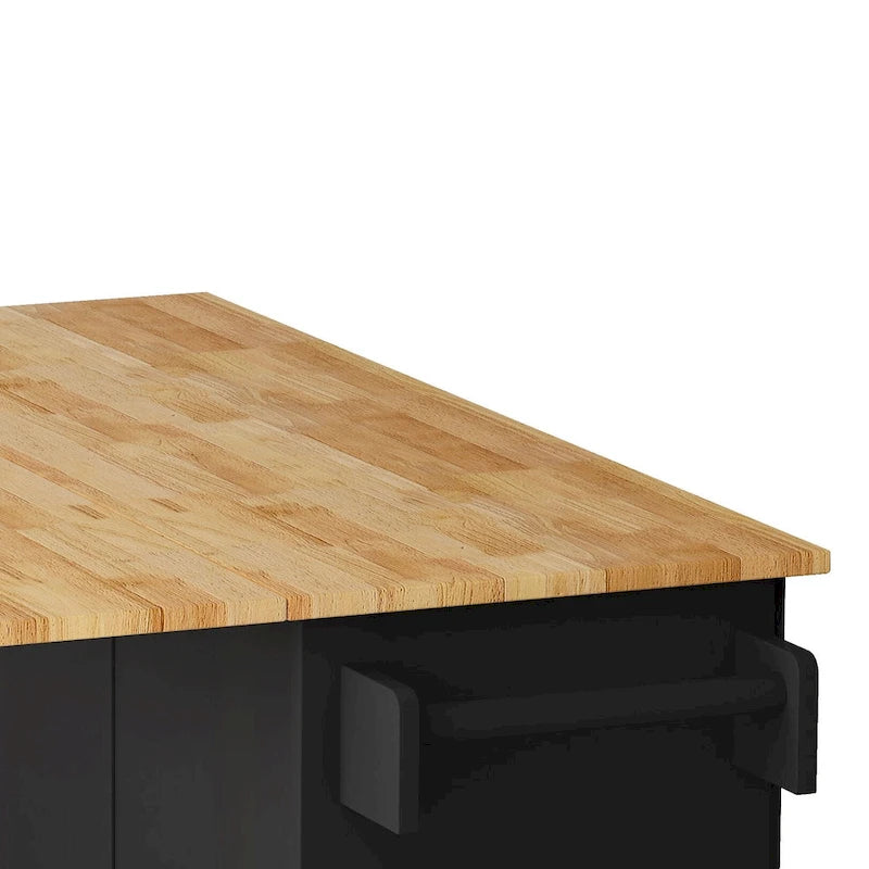 Kitchen Island Cart with 2-Door Cabinet