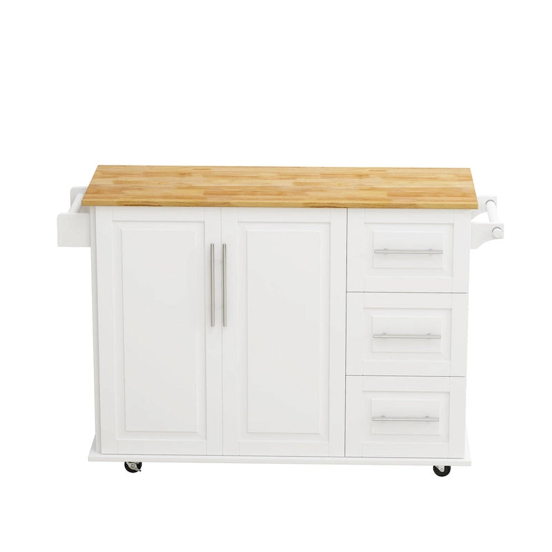 Kitchen Island Cart with 2-Door Cabinet