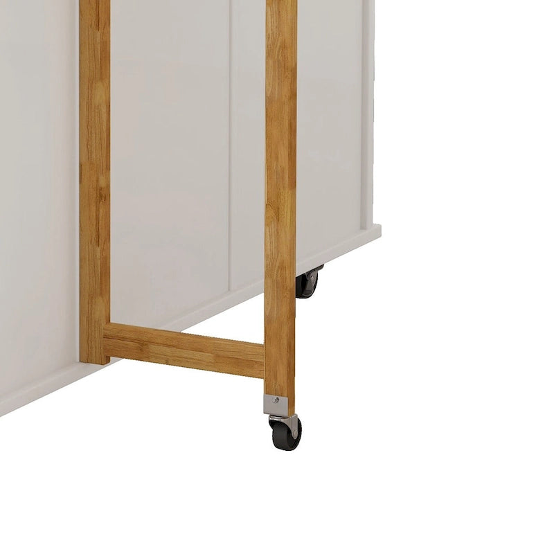 Kitchen Island Cart with 2-Door Cabinet