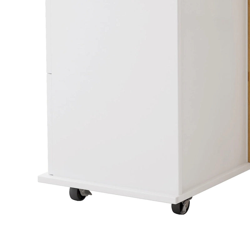 Kitchen Island Cart with 2-Door Cabinet