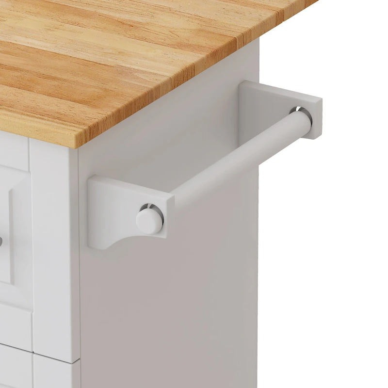 Kitchen Island Cart with 2-Door Cabinet