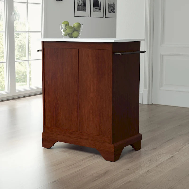 Granite Top Portable Kitchen Island Cart - 31W x 18D x 35.5H