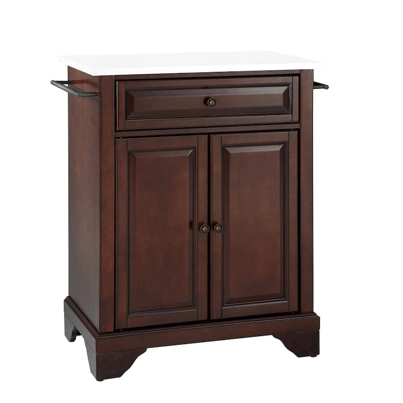 Granite Top Portable Kitchen Island Cart - 31W x 18D x 35.5H