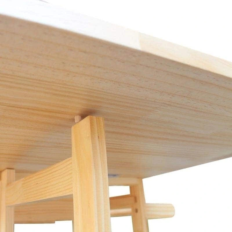 Square Solid Wood Folding Dining Cart with 2 Stools