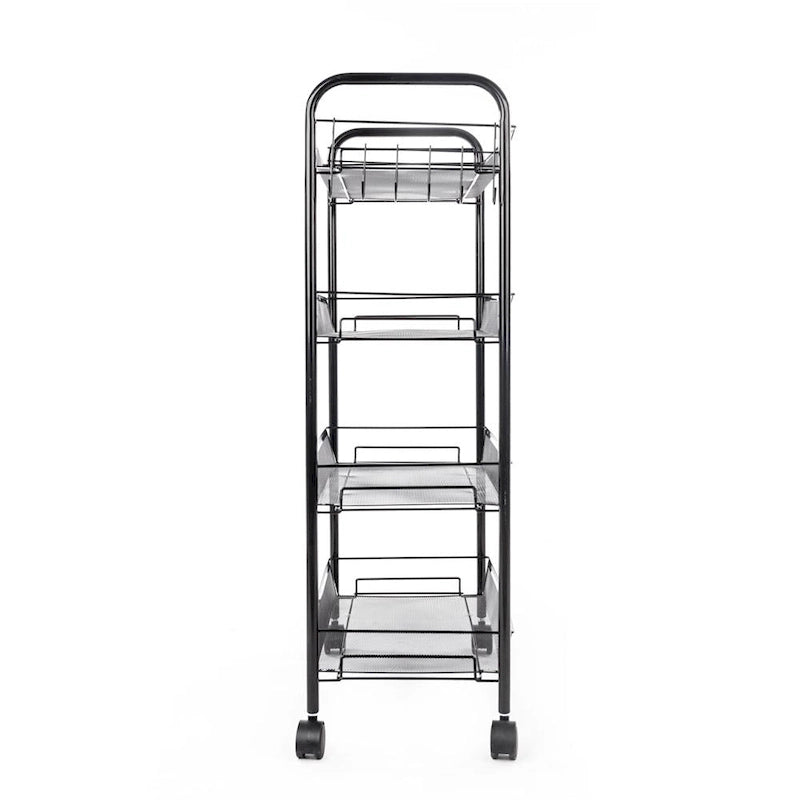 4 Tier Metal Rolling Storage Shelf with Wheels