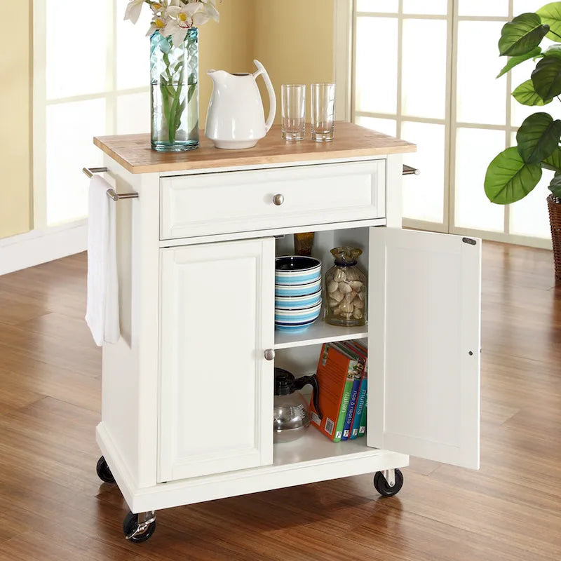 Wood Top Kitchen Cart - 31W x 18D x 35.5H