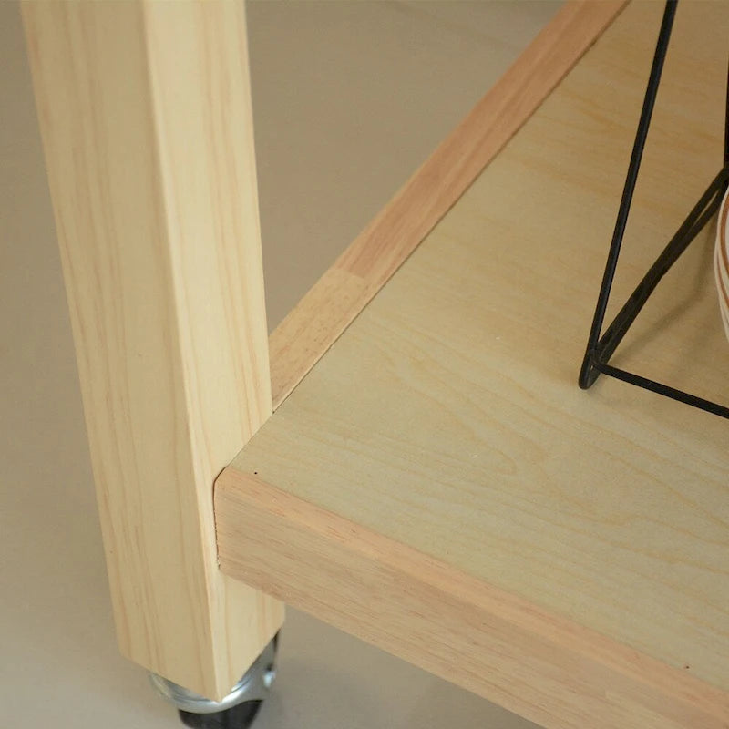 Mobile Kitchen Island Cart with Lockable Wheels and Wood Top