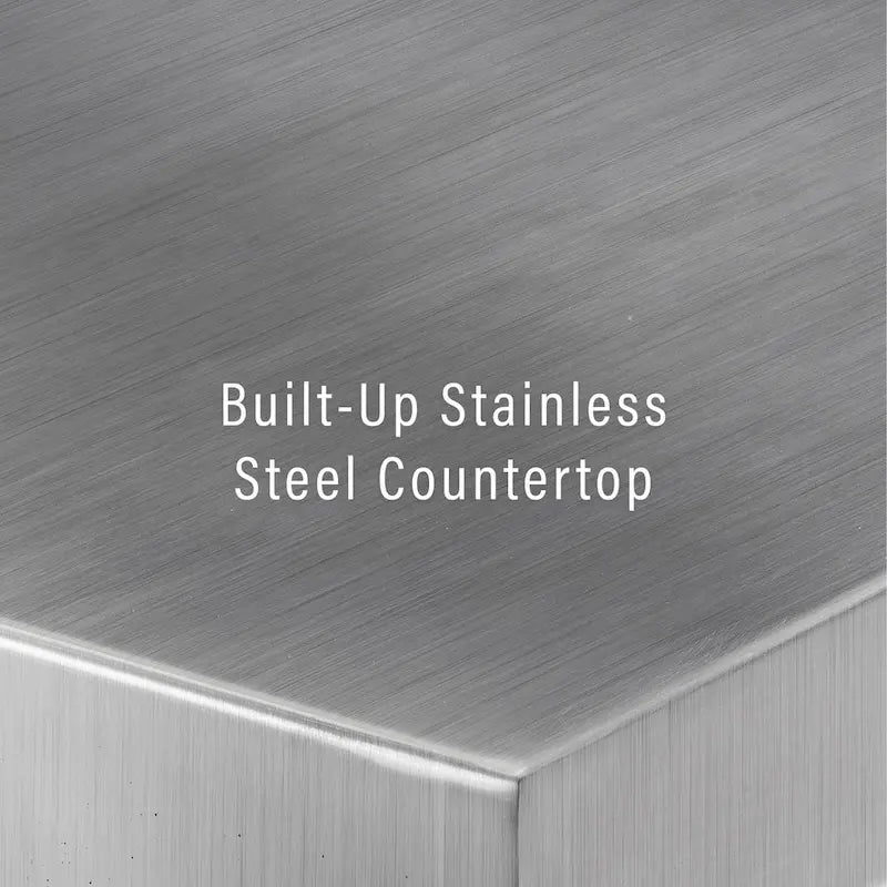 Stainless Steel Top Kitchen Island with X-Back Stools