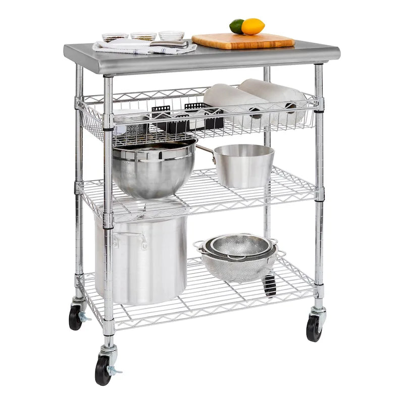 Stainless-Steel Utility Cart NSF, 30 W x 20 D x 36 H