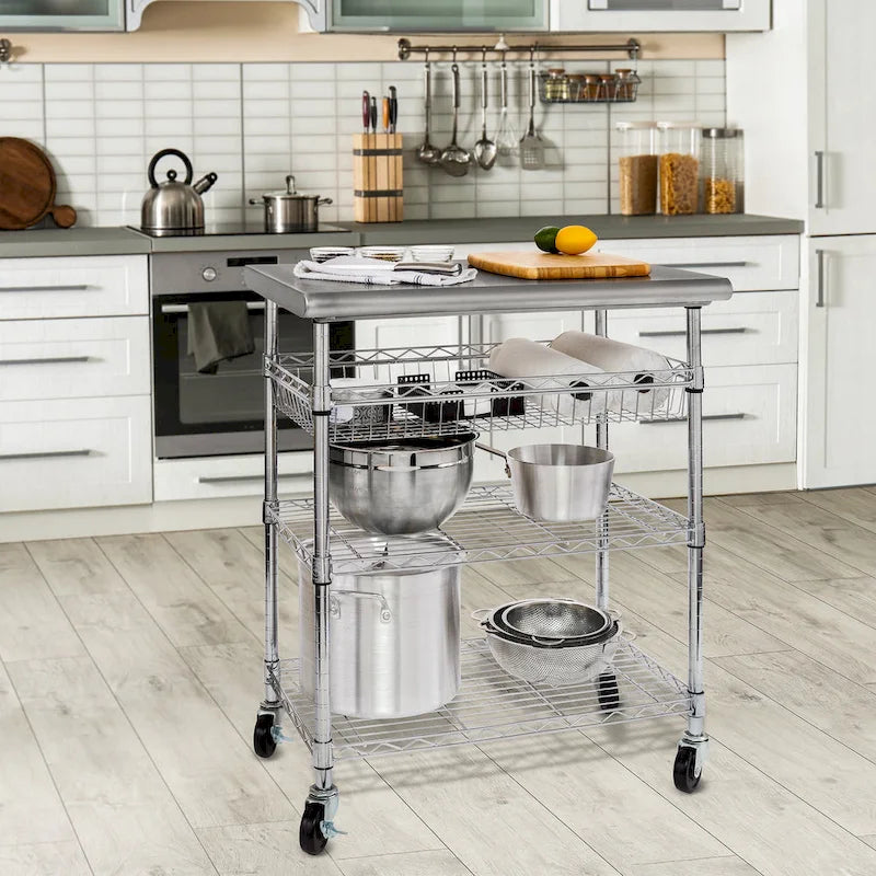 Stainless-Steel Utility Cart NSF, 30 W x 20 D x 36 H