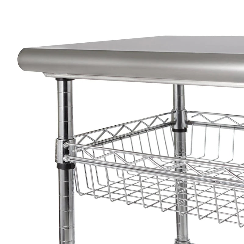 Stainless-Steel Utility Cart NSF, 30 W x 20 D x 36 H