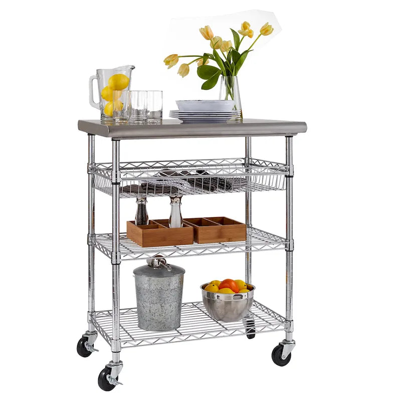Stainless-Steel Utility Cart NSF, 30 W x 20 D x 36 H