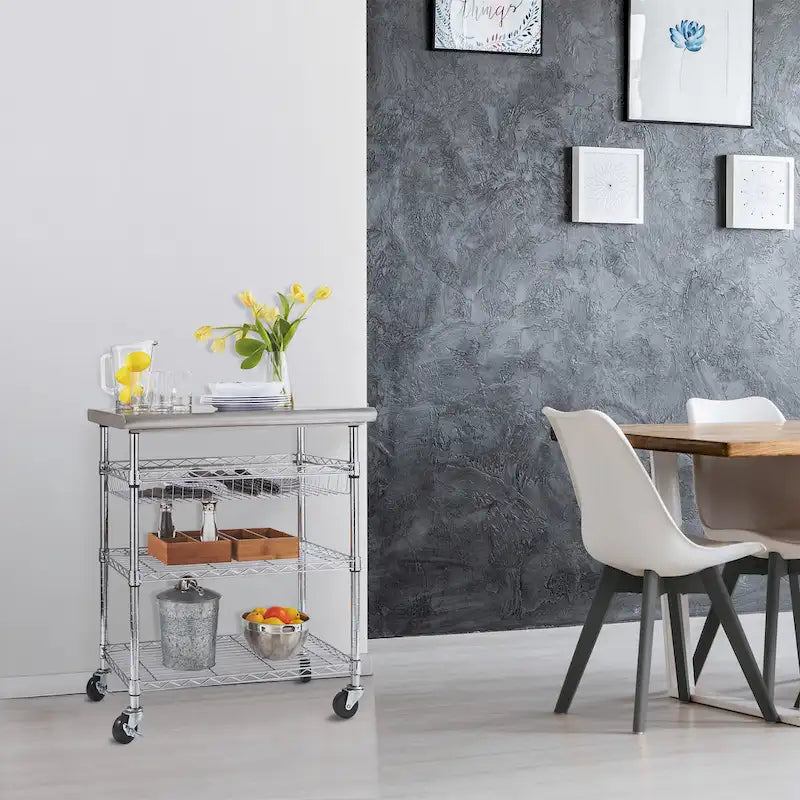 Stainless-Steel Utility Cart NSF, 30 W x 20 D x 36 H
