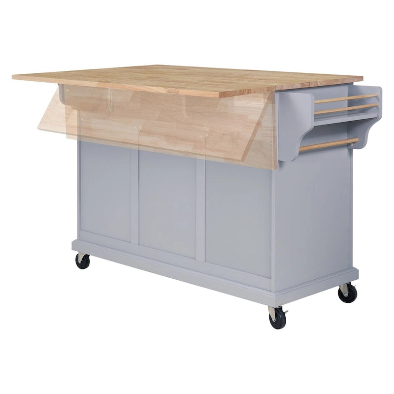 Kitchen Island Cart with Storage and Foldable Panel