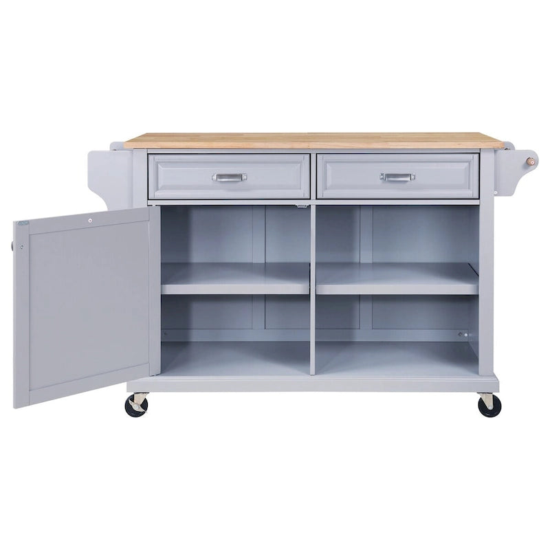 Kitchen Island Cart with Storage and Foldable Panel