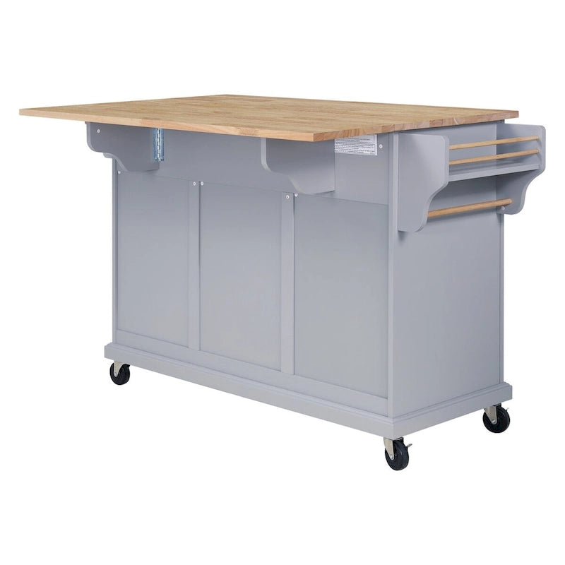 Kitchen Island Cart with Storage and Foldable Panel