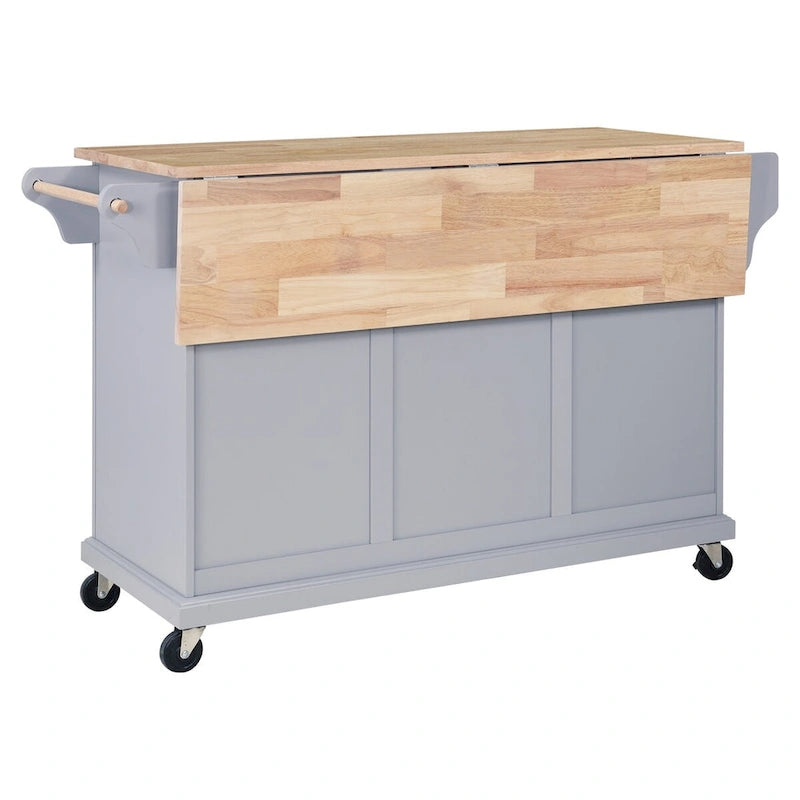 Kitchen Island Cart with Storage and Foldable Panel
