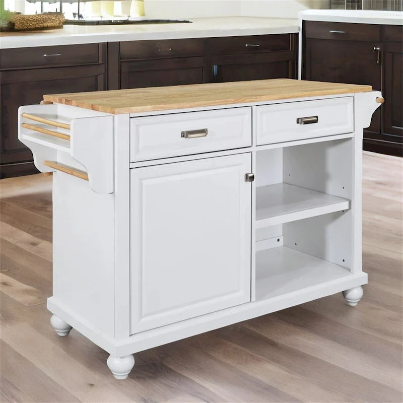 Kitchen Island Cart with Storage and Foldable Panel