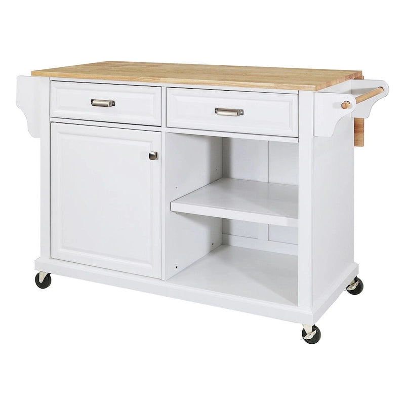 Kitchen Island Cart with Storage and Foldable Panel