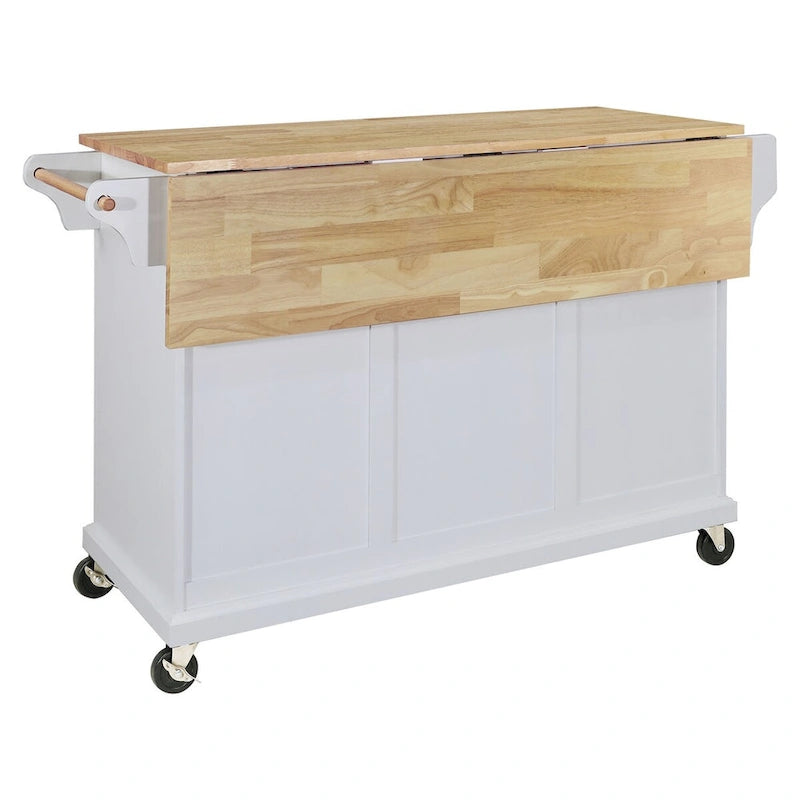 Kitchen Island Cart with Storage and Foldable Panel
