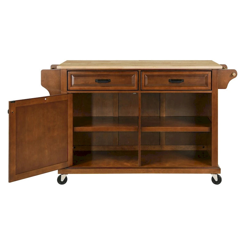 Kitchen Island Cart with Storage and Foldable Panel