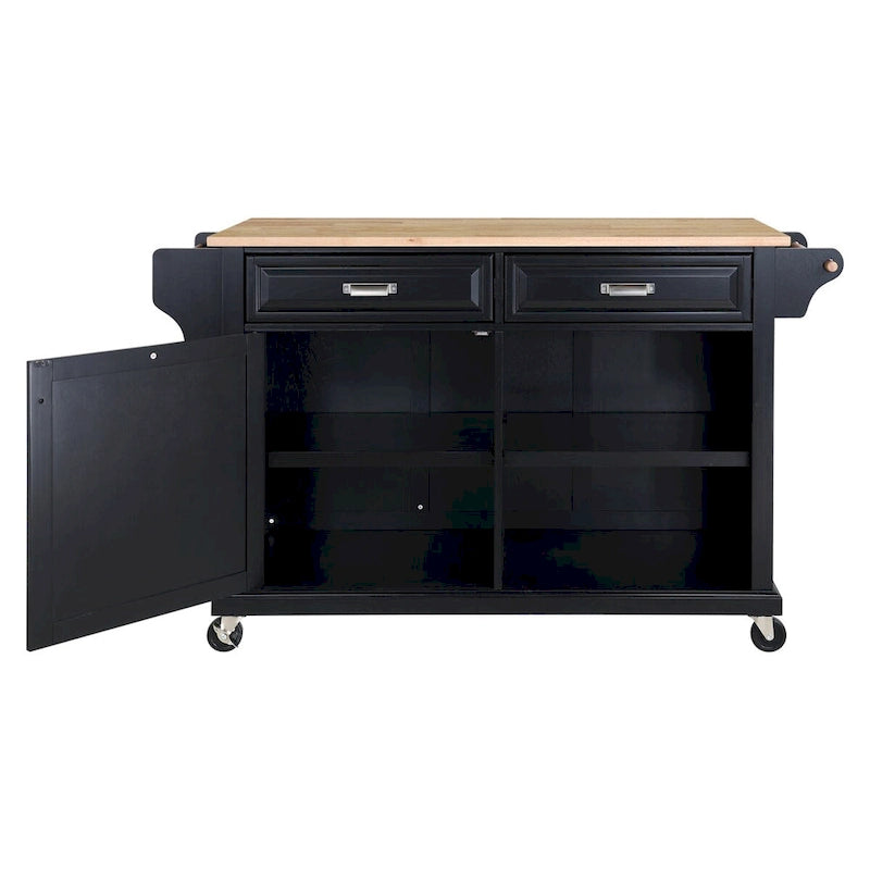 Kitchen Island Cart with Storage and Foldable Panel