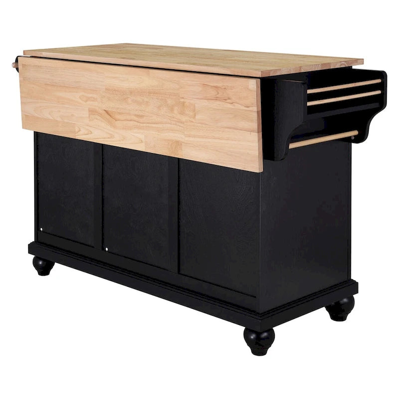 Kitchen Island Cart with Storage and Foldable Panel