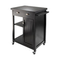 Timber Kitchen Cart, Black - 27.76 x 19.37 x 34.02 inches
