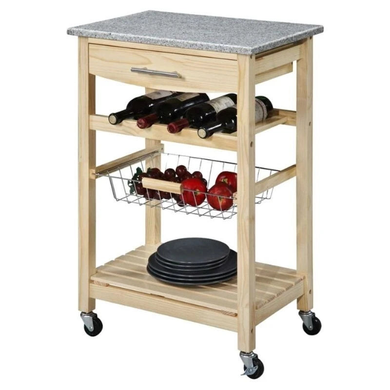 Kitchen Island Cart with Granite Top