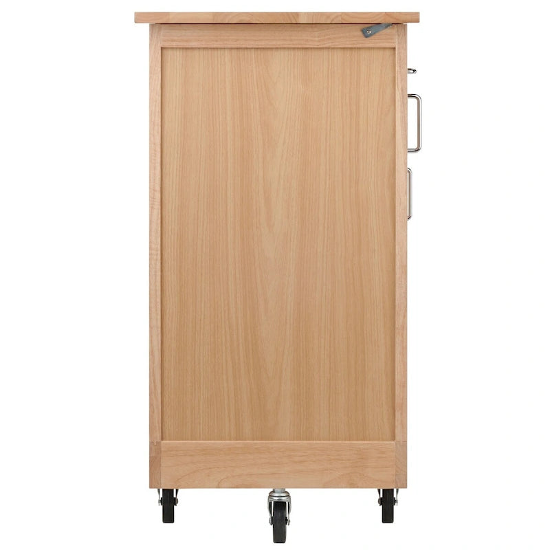Utility Kitchen Cart, Natural - 42.52 x 18.98 x 35.63 inches